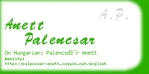 anett palencsar business card